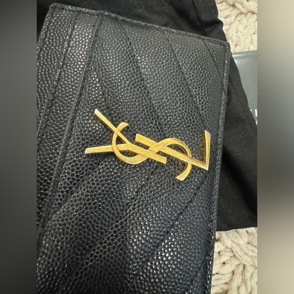 Saint Laurent YSL cardholder black with gold hardware - Picture 5 of 8